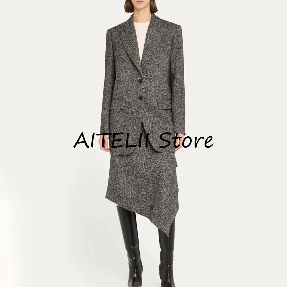 

Woolen Jackets Women Women's Herringbone Coat Outdoor Clothing Novelties in Coats & Jackets for Lady Outerwear High Quality Coat