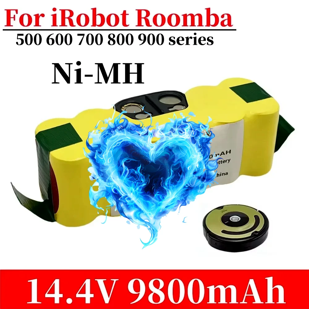 

For iRobot Roomba 500 600 700 800 900 980 895 890 770 780 790 650 630 530 570 580 Parts14.4V Vacuum Cleaner Battery 9800mAh