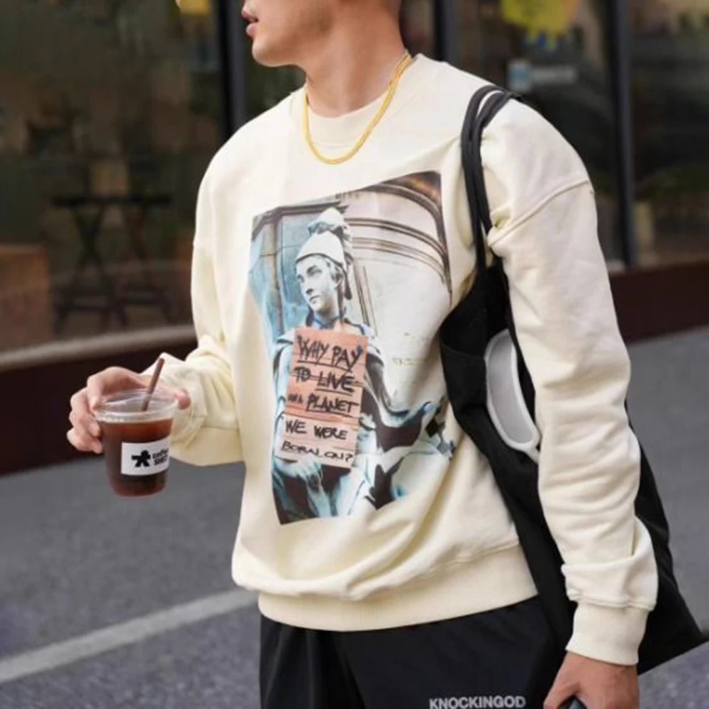 2024 American Street Style Trendy Hip-Hop Letter Printed Hooded Sweatshirt Men Women Autumn Winter Loose Casual Sport Couple Top