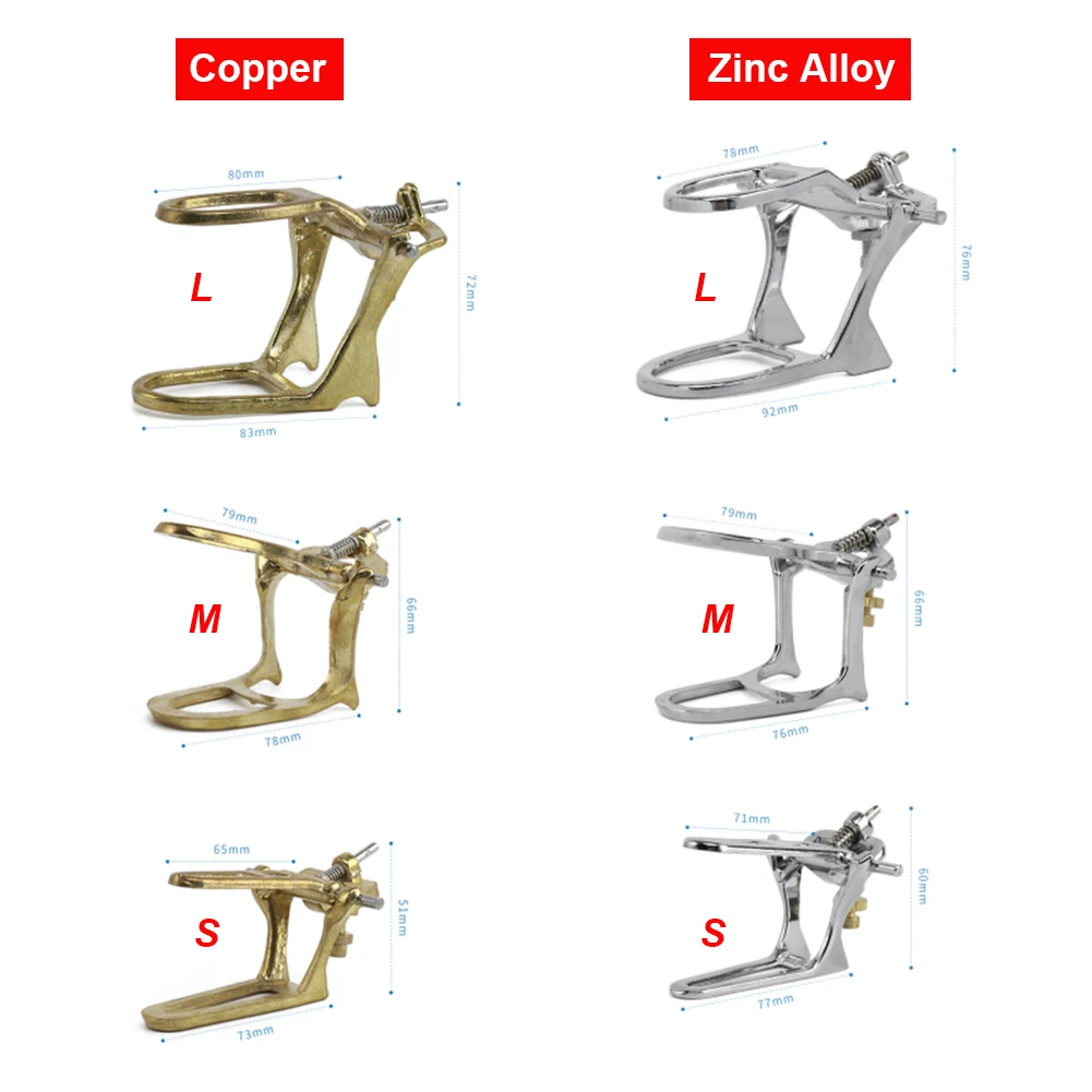 S/M/L Universal Dental Lab Articulator Occlusion Device Copper Zinc Alloy Frame Adjustable Dentistry Restoration Mechanical Tool