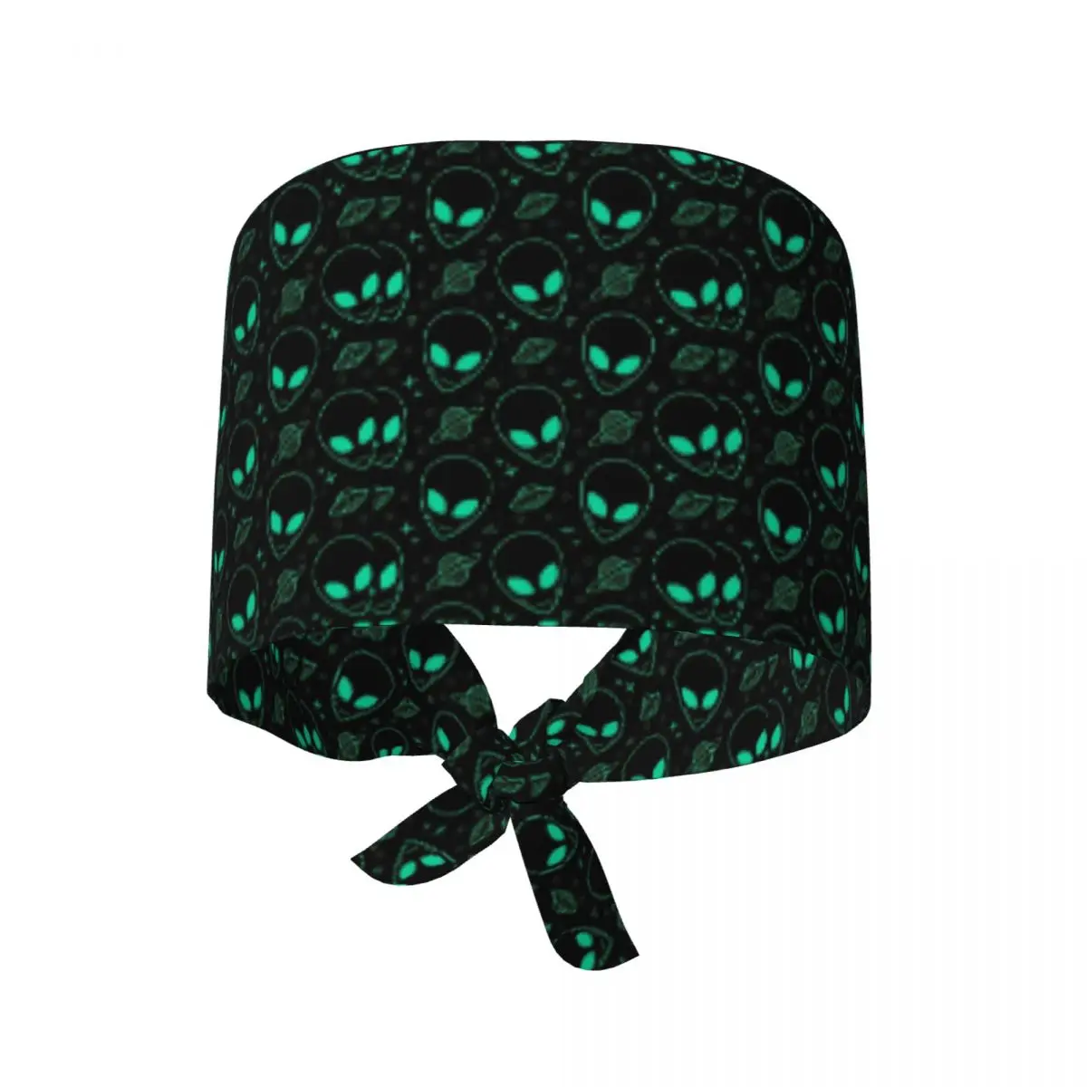 Green Alien Universe Wondrous Cosmos With Planet And Stars Scrub Hat Doctor Working Surgical Cap Unisex Adjustable Nursing Caps