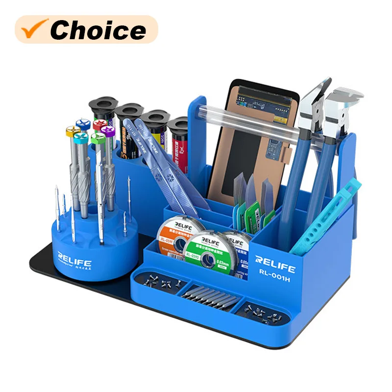 Multifunctional Rotary Storage Holder for Phone Repair RELIFE RL-001H Screwdriver Tweezers Tin Wire Classified Storage Box