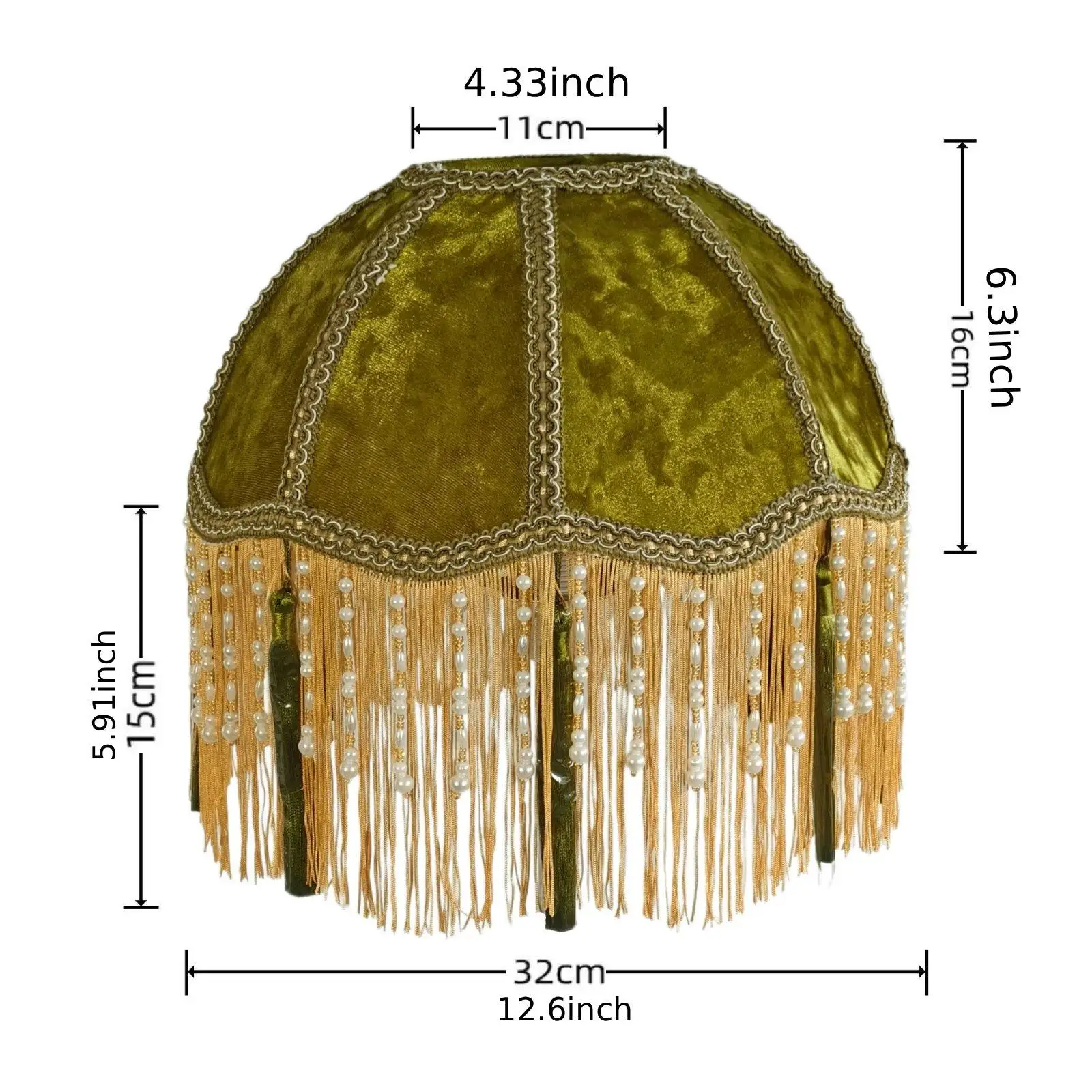 Lampshade Light Cover with Tassels Decoration Vintage Design Bedside Floor Tabletop Elegant Lamp Shade for Drawing Room Cafe