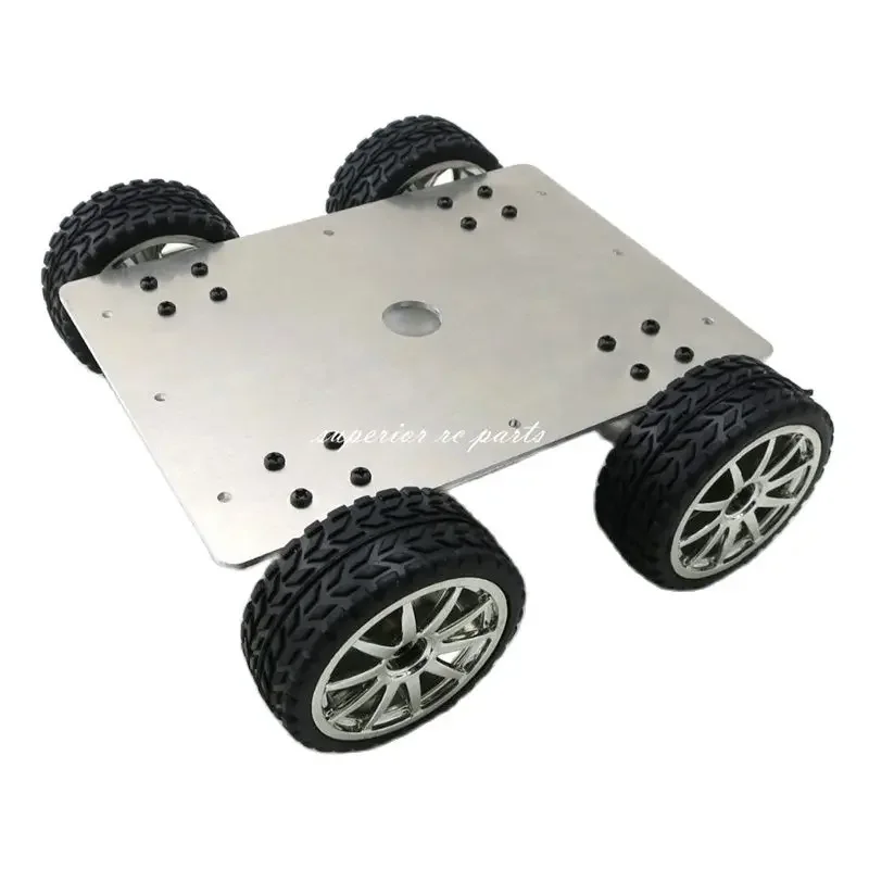 Aluminum Alloy 4WD Car Tracking Robot Smart  4 Wheel Drive Chassis with 4pcs 25 Type Gear Motor  Diameter 65mm