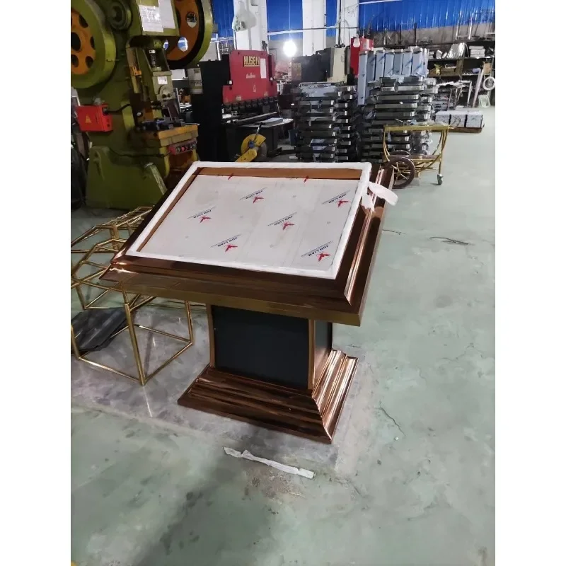 Stainless steel light box rose gold brushed mirror steel thickened material guide table billboard