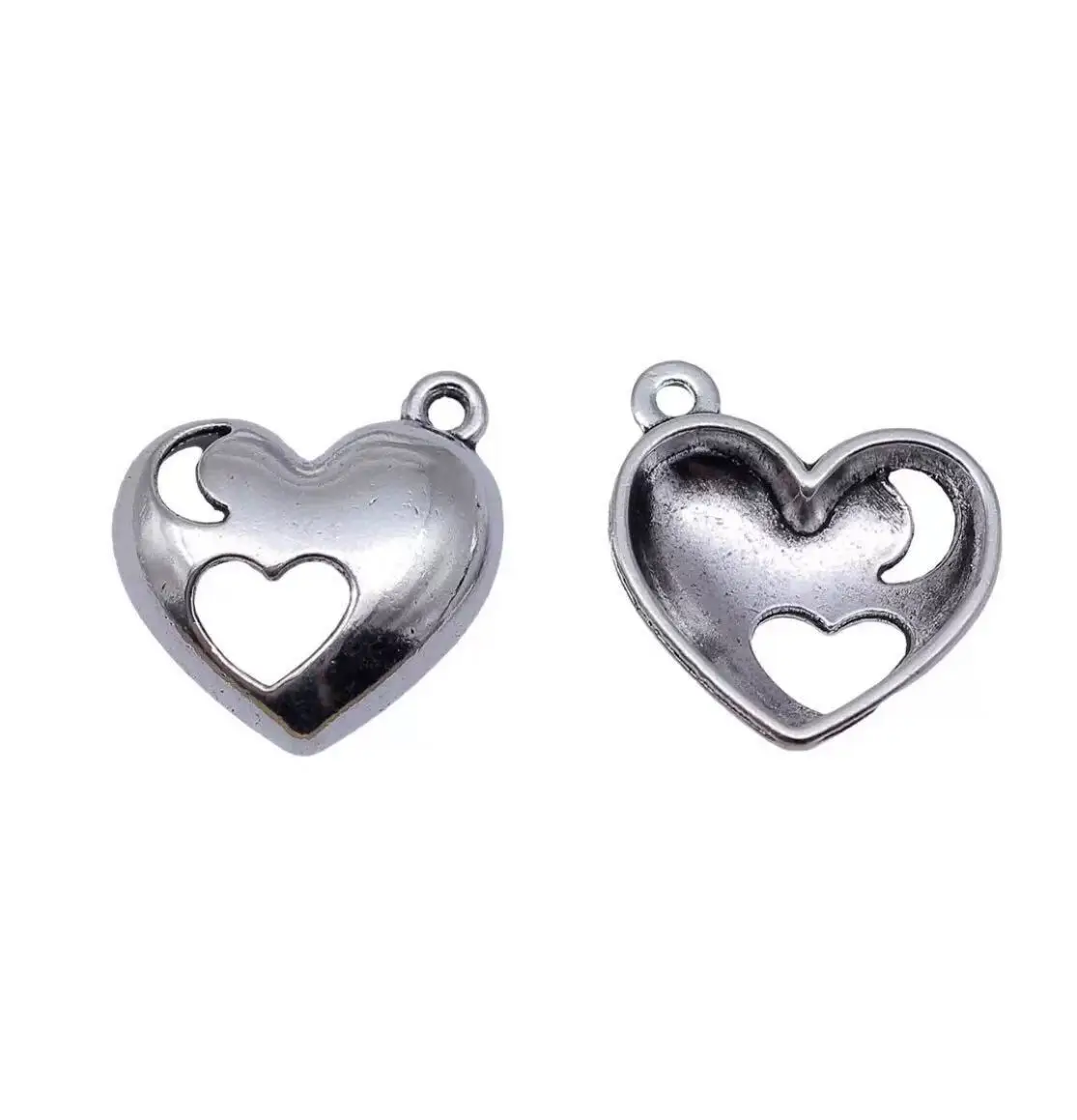

15pcs 20*19mm Lovely heart with moon design pendants for handmade Zinc alloy metal HW3248