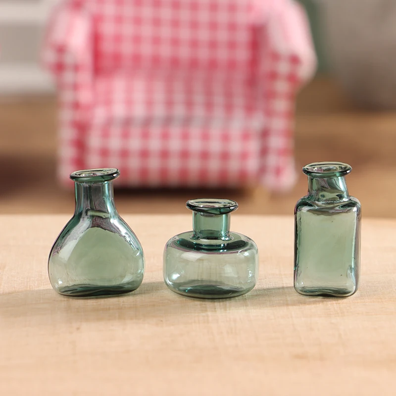 1Pc 1:12 Dollhouse Miniature Glass Vase Flower Arranger Storage Jar Flowerpot Home Garden Decor Doll House Accessories