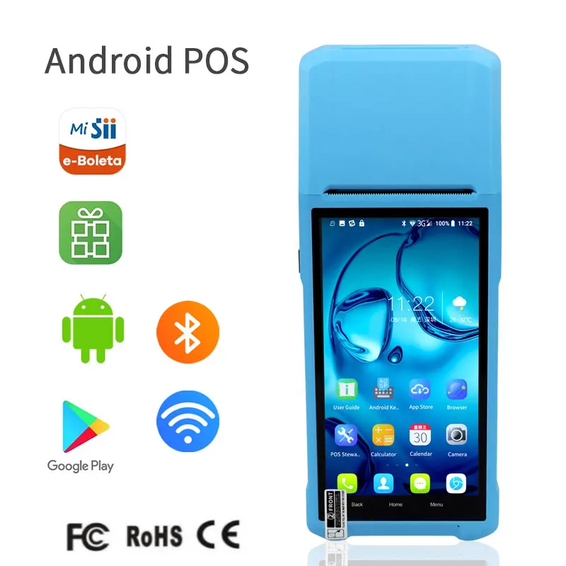 

PDA POS Handheld device Pos terminal built in thermal bluetooth printer 58mm wifi Android Rugged PDA Barcode Camera Scaner 1D 2D