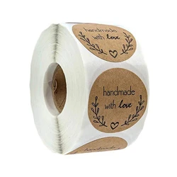 DIY A Reel Candle Logo Scented Accessory Candle Round Kraft Paper Label Candle Container Decor Handmade with Love Gifts Sticker