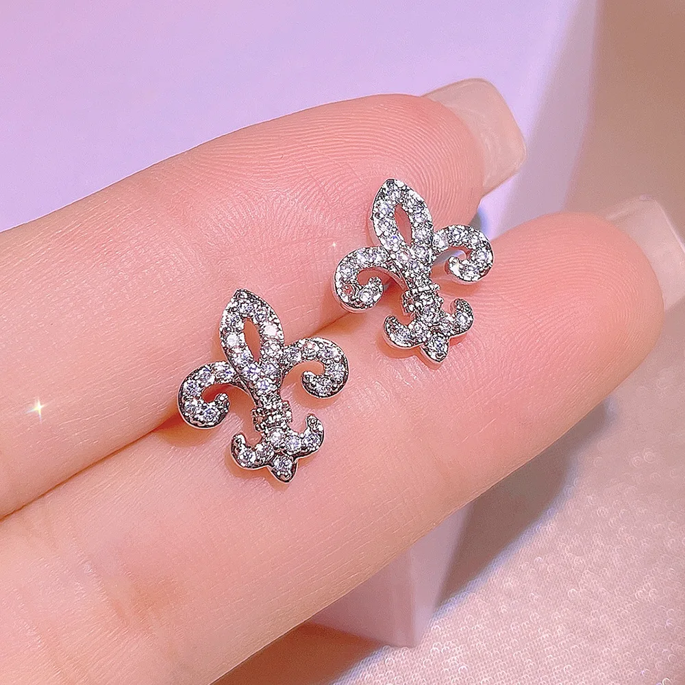 NEW Creative Hollow Cross Flower Three-piece Ring Pendant Necklace Stud Earrings For Women Anniversary Geometry Gift Jewelry
