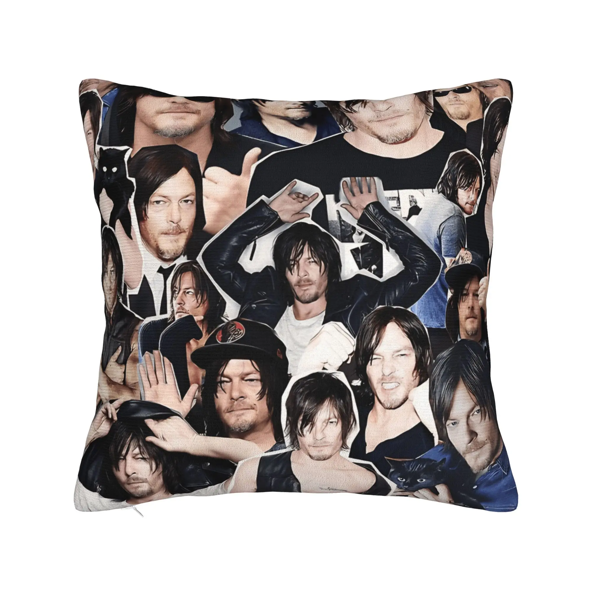 Norman Reedus W-Walking D-Dead American Celebrity Pillow Case  Retro Trendy Pillow Cover Comfy Pillowcases For Living Room Chair