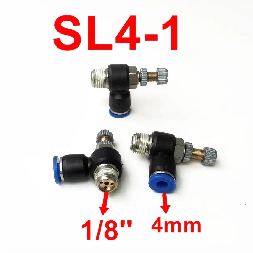 

10pcs/lot Pneumatic Air Fitting Throttle valve SL4-1 Air Speed Control 4mm tube PT1/8''