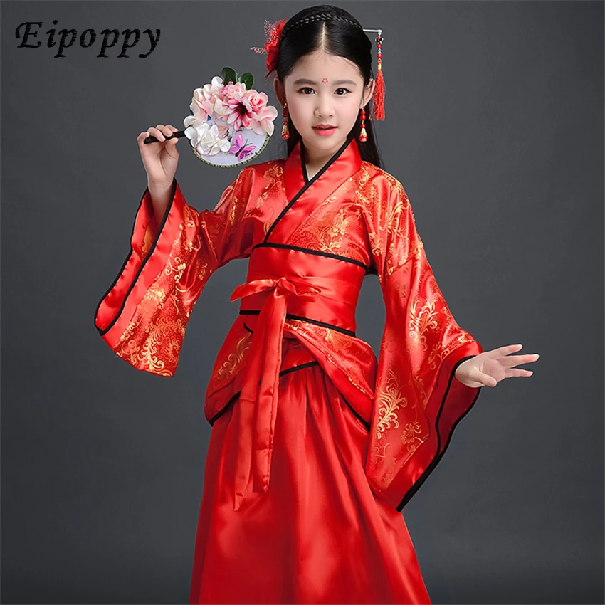 Ancient Chinese Costume Kids Child Seven Fairy Hanfu Dress Clothing Folk Dance Performance Chinese Traditional Dress For Girls