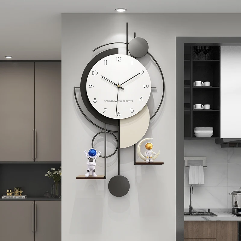 Pendulum Living Room Clocks Wall Modern Wood Large Digital Wall Clock Decoration Items Reloj Digital Pared Minimalist Decor