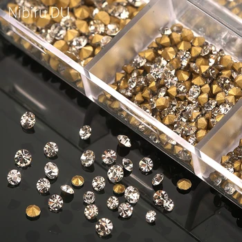 1000pcs Crystal Nail Art Rhinestone Super Bright Glass Pointed Bottom Glitter Diamond…