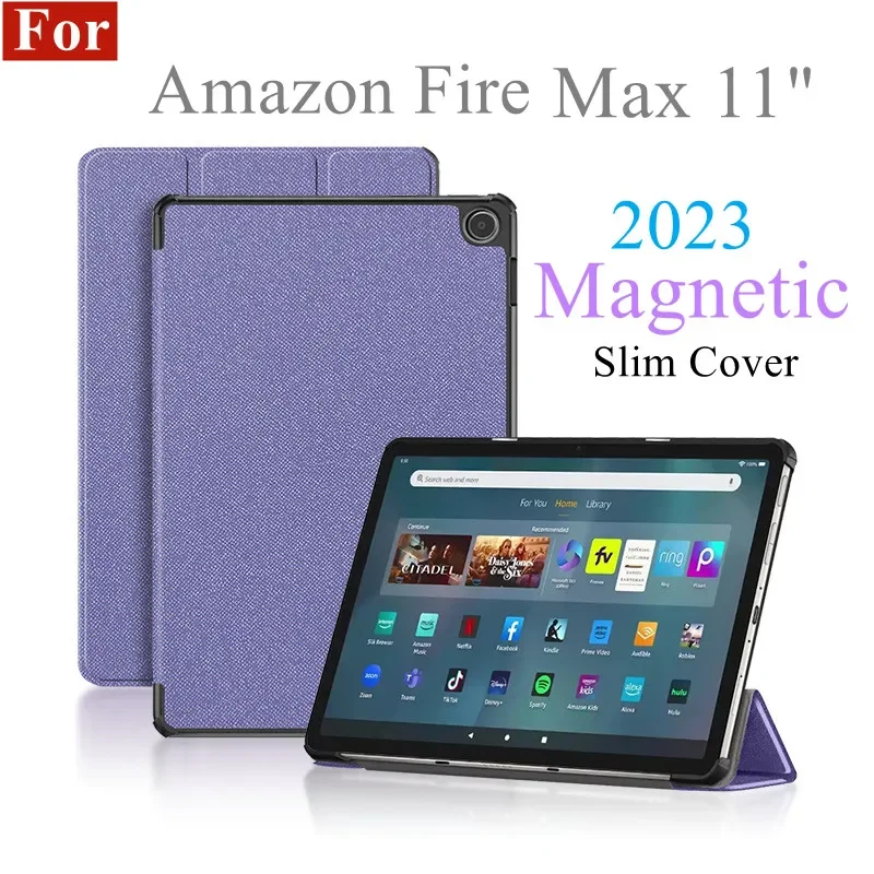 

Magnetic Slim Cover For Amazon Fire Max 11 2023 Tablet For Fire Max 11" Smart Case Protective Shell Leather