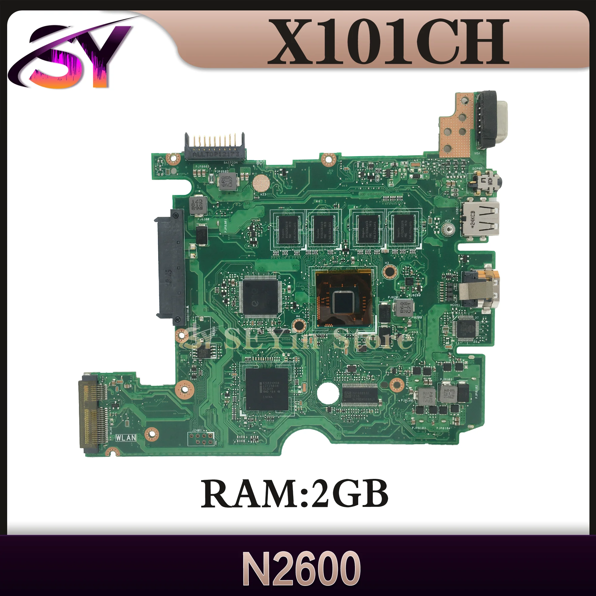 

Notebook Mainboard For ASUS Eee PC X101CH X101C Laptop Motherboard N2600 2GB/RAM MAIN BOARD REV:3.1
