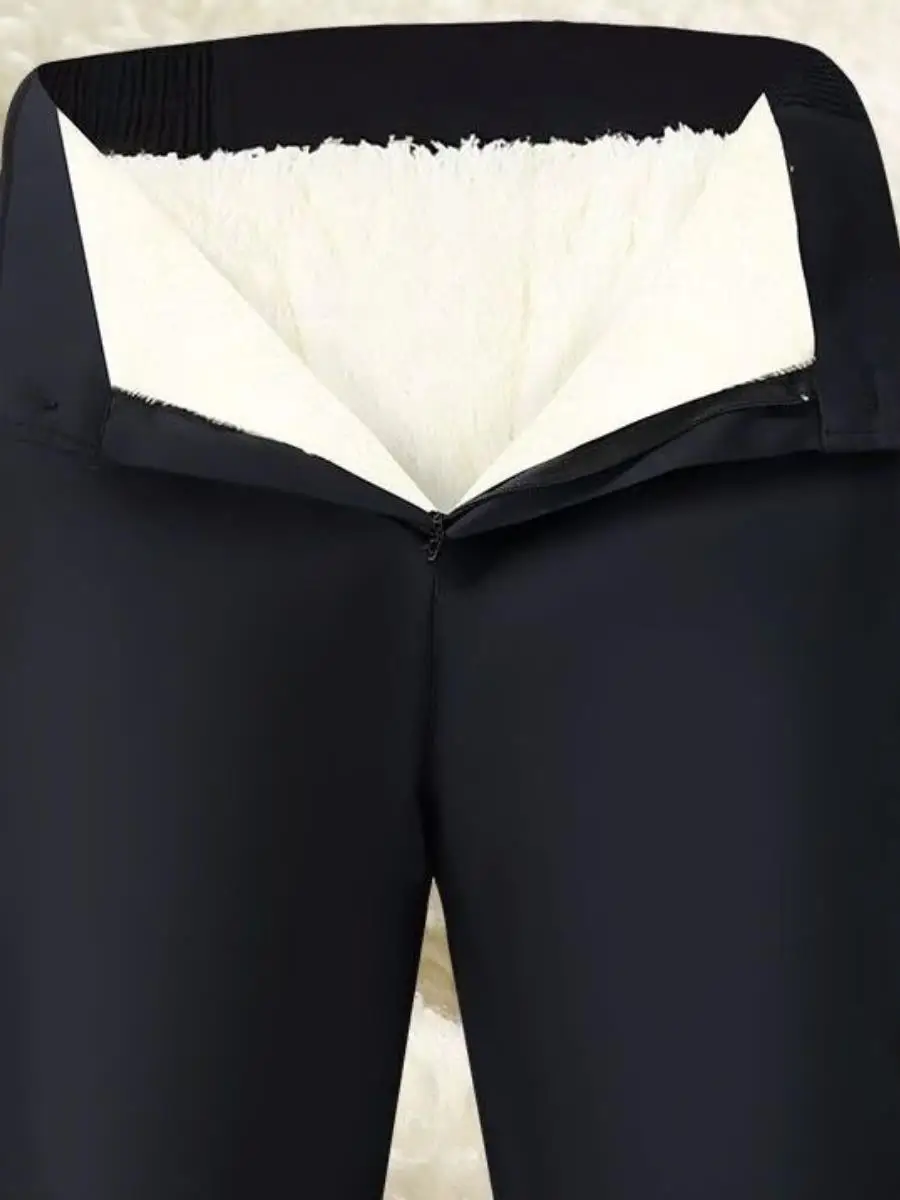 

Утепленные хлопковые брюки с высокой талией и прямым кроем для мужчин, зимние теплые свободные брюки с глубокой посадкой (стиль Dad Pants)