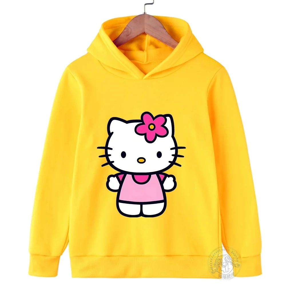 Hello Kitty Children\'s Sweatshirt, casual sweater for boys and girls, Kawaii Street Fashion Coat, ages 3-14