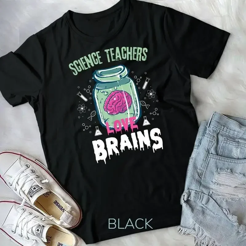 Funny Science Teachers love brains Teachers Halloween T Shirt Unisex T shirt