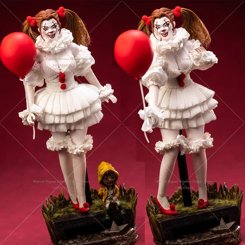 1/6 Scale Pale Deathly Makeup Double Ponytail Head Circus Clown 12-inch Full Set Action Figure Soldier Dolls WHY STUDIO WS021