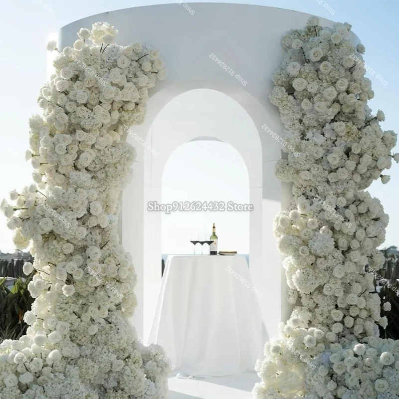 

Роскошный 5D белый гортензия роза 200 см цветочный ряд свадебный фон Декор пол индивидуальный цветочный дорожка стол цветочный дисплей событие
