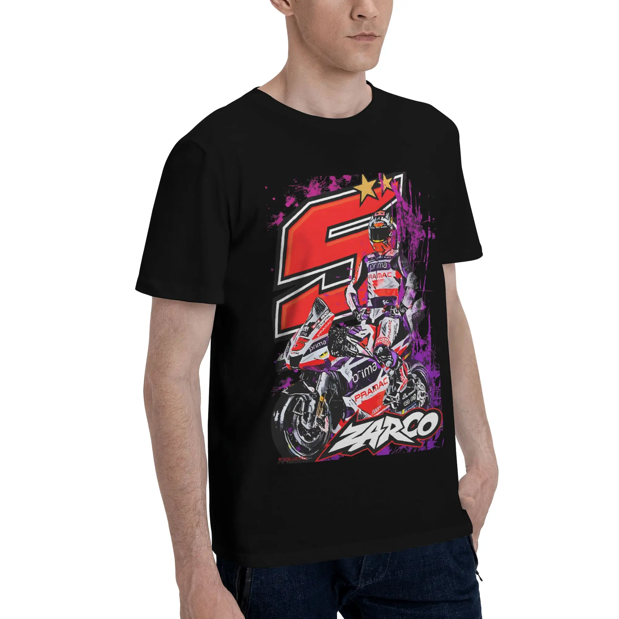 Johann Zarco Number 5 Moto GP Racing Funny Graphic 100% Cotton T-Shirt Motoo GP Tops Tees For Men