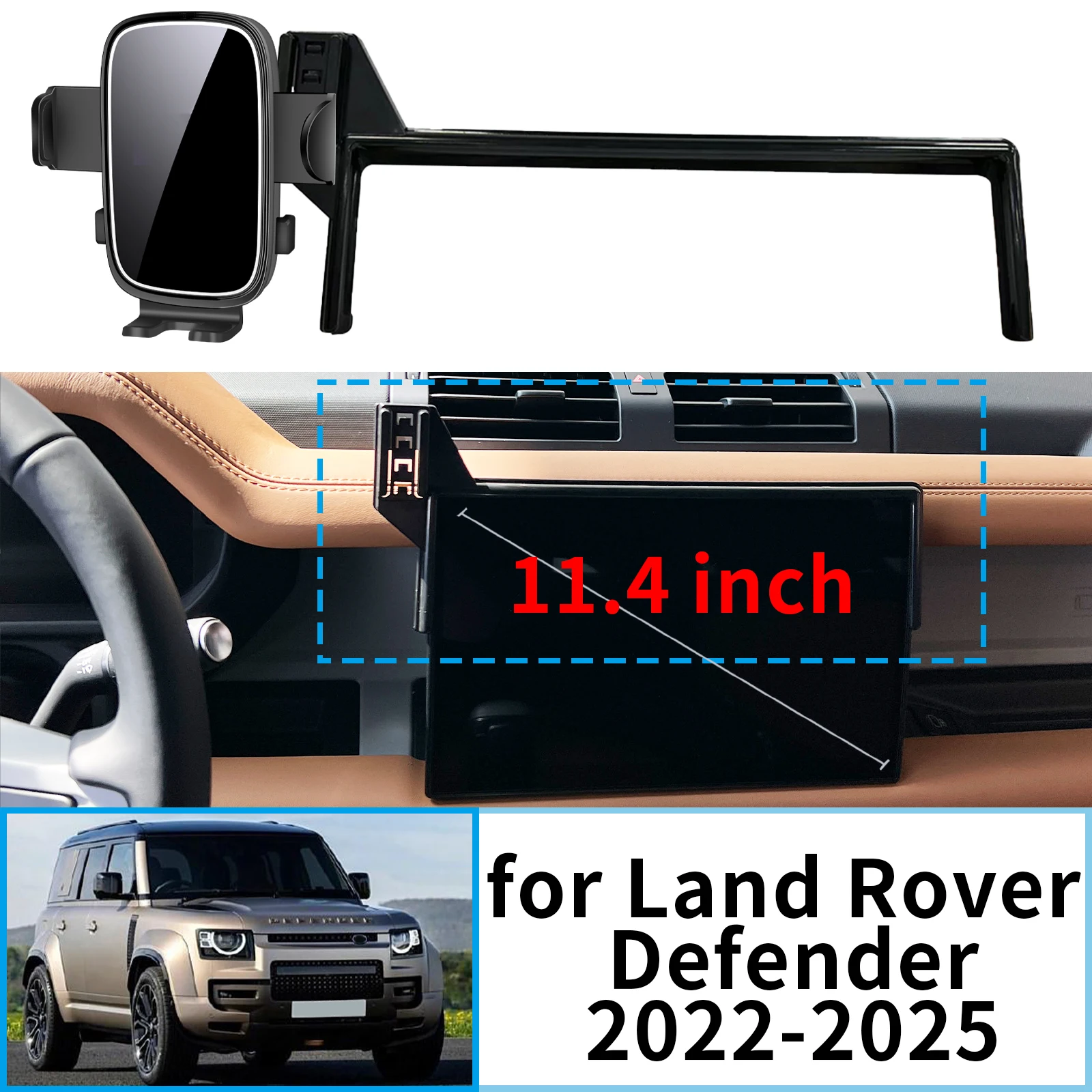 

fit for Land Rover Defender 2022 2023 2024 2025 Stable Clip-On Phone Holder​​ Mount Screen Base No Vibration​ Car accessoires