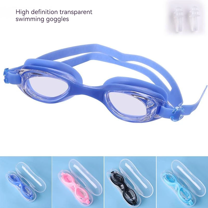 Swimming Eyewear Glasses Swimming Goggle Water-Resistant Adjustable Protection with Elastic Strapwith Clarity Lens with Earplug