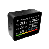 Most-13 In 1 Tuya WIFI Air Quality Monitor CO2/TVOC/HCHO/PM2.5/PM1.0/PM10/Temperature/Humidity/Time/Date/Alarm/Timer-Black Durab