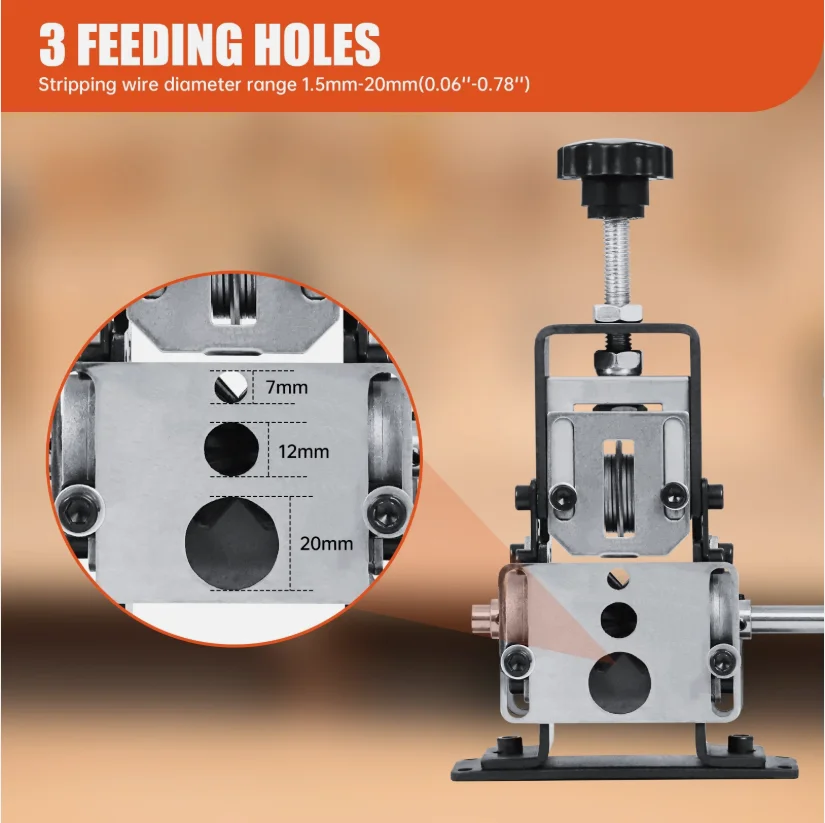 소형 전선 스트리퍼, 사용된 구리선 스트리핑을 위한 도구 수동 와이어 스트리핑 기계 드릴 구동 핸드 크랭크