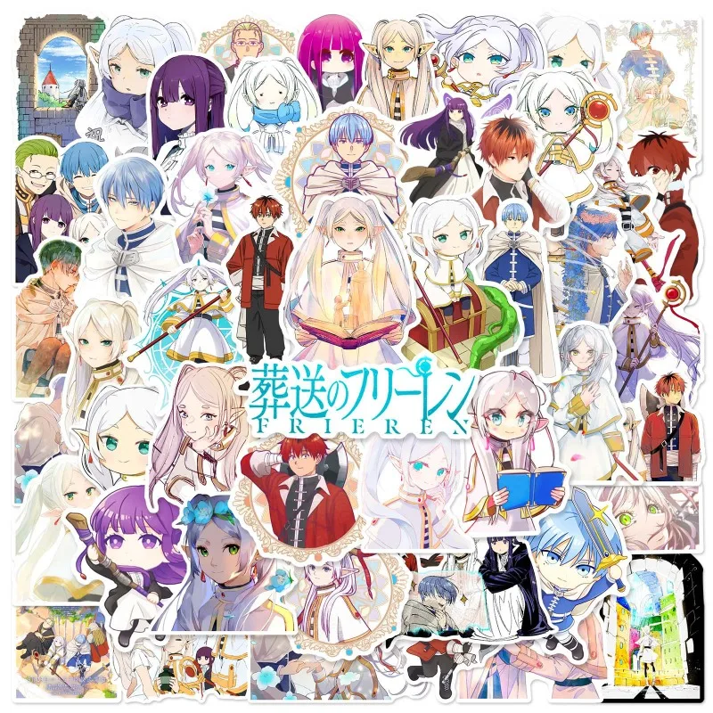 

50pcs Frieren Beyond Journey'S End Self-Adhesive Anime Stickers Manga Cartoon Kawaii Drawing Doodle Decorations Stickers Gift