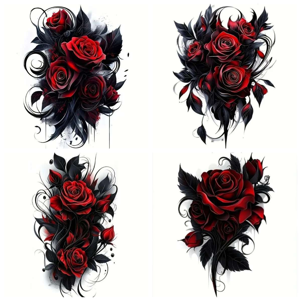 

Dark Rose Decorative Sticker - Creative Personality Decal for EVs, Motorcycles, Waterproof Scratch Cover