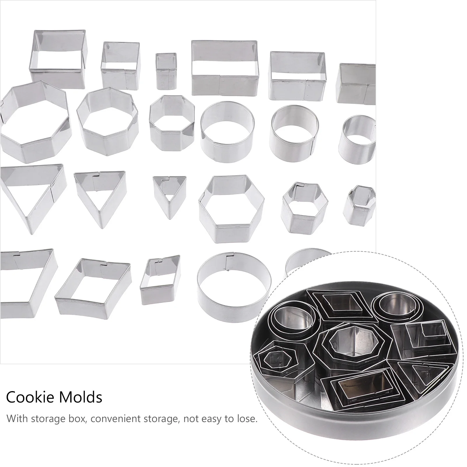 

24pcs Stainless Steel Baking Moulds Set For Cake Chocolate Cookie Diy Biscuit Embossing Mold Baking Tool Kitchen Barware