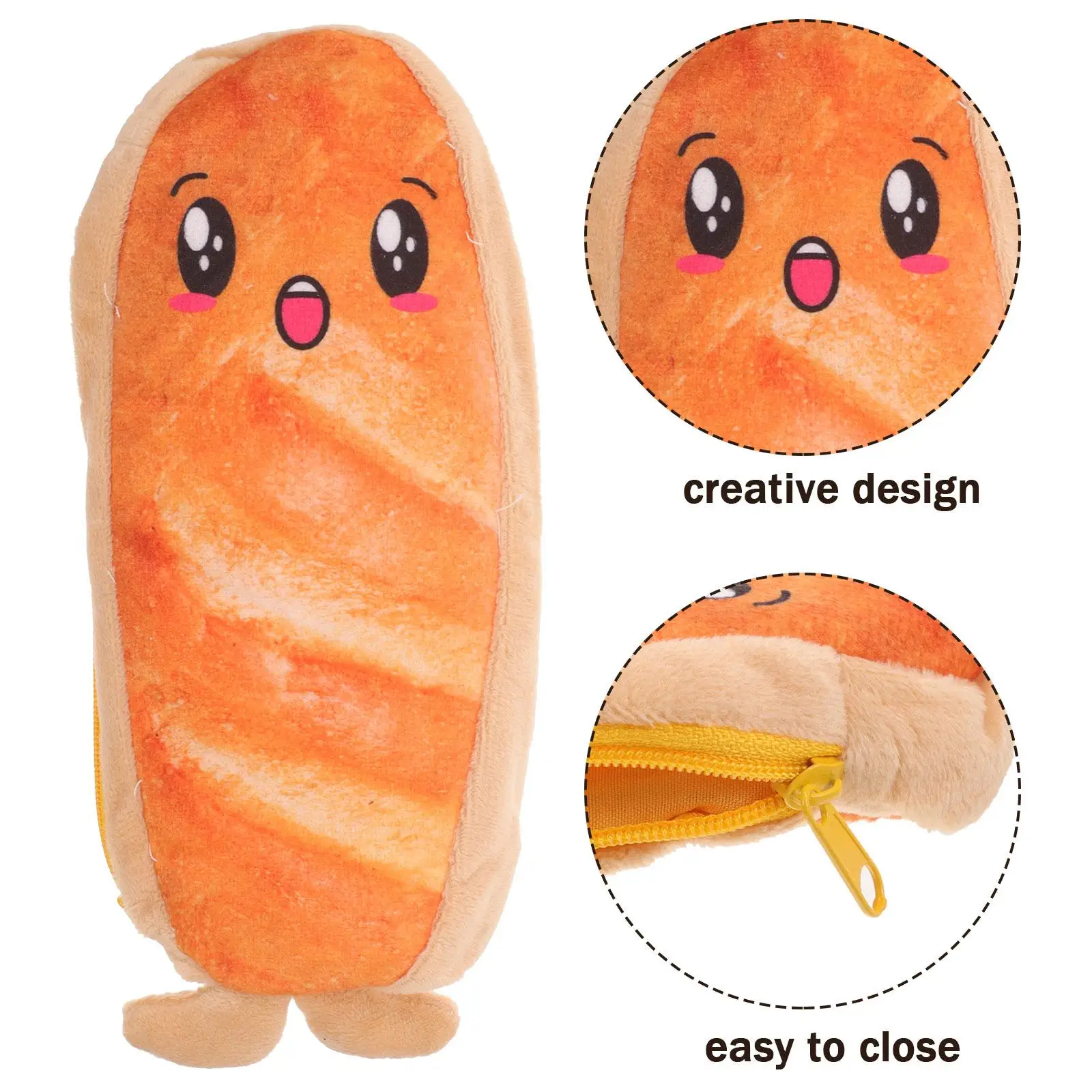 ขนมปังดินสอขนาดใหญ่สาวความจุสูงวิทยาลัยนักเรียนปากกากระเป๋าเครื่องเขียนกระเป๋าเดินทางแปรงกระเป๋า