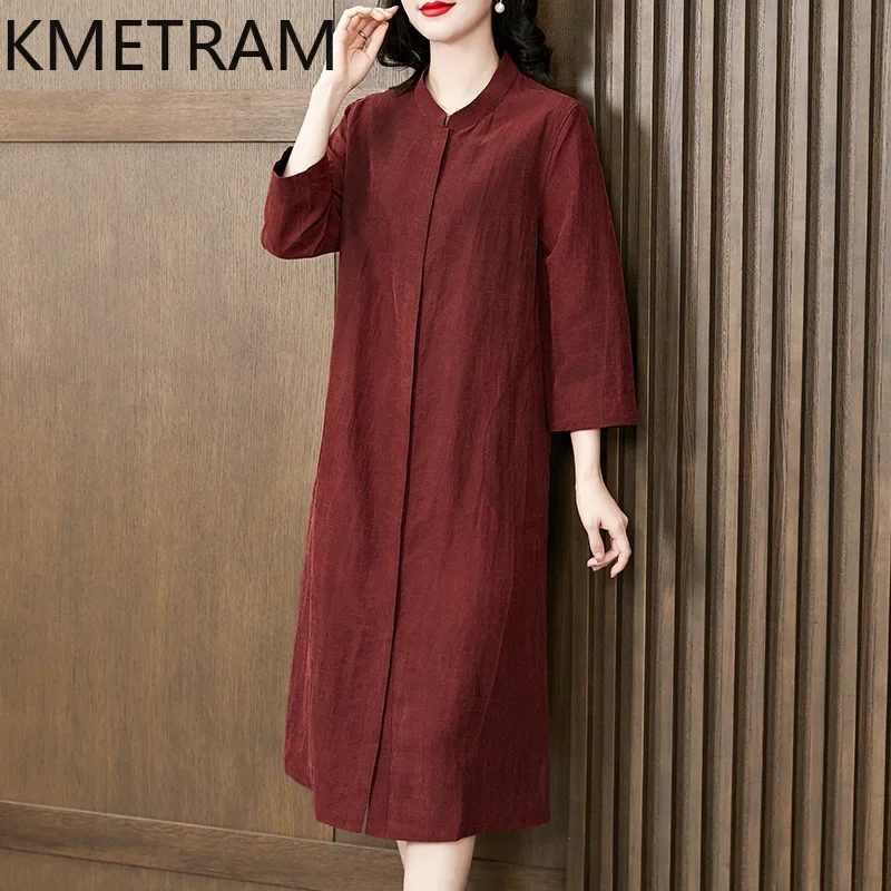 KMETRAM 100% Mulberry Silk Dress Women Summer 2024 Luxury Party Long Dresses Fashion Loose Womans Clothing Vestido Femininos