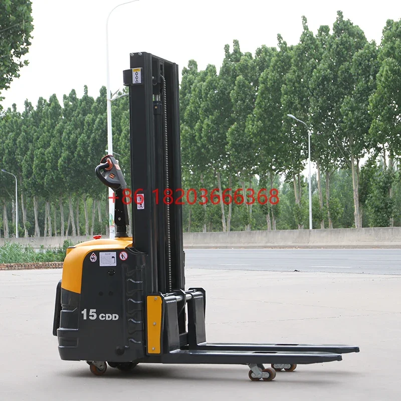 YG Customized Warehouse Stacker 1 Ton 1.5 Ton Stand On Electric Forklift Stacker With Side Shifter 3m 5m 7m 10m Height Electric
