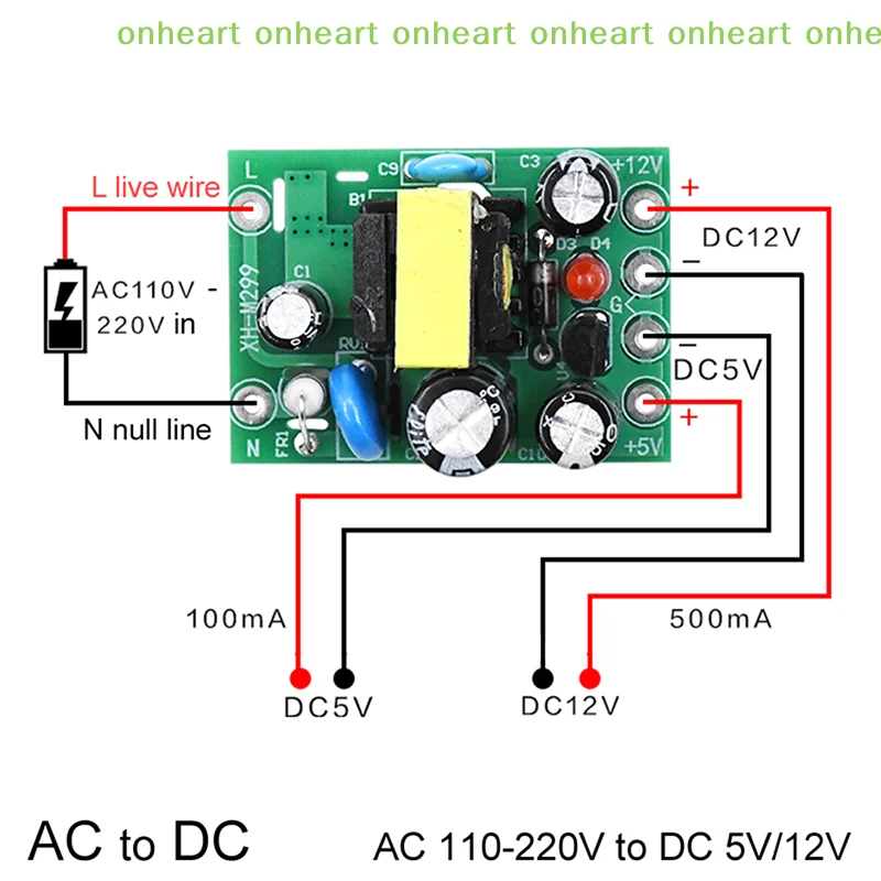[C]1/5PCS Mini AC-DC Converter AC110V 220V to DC 12V 0.2A+5V Module Board