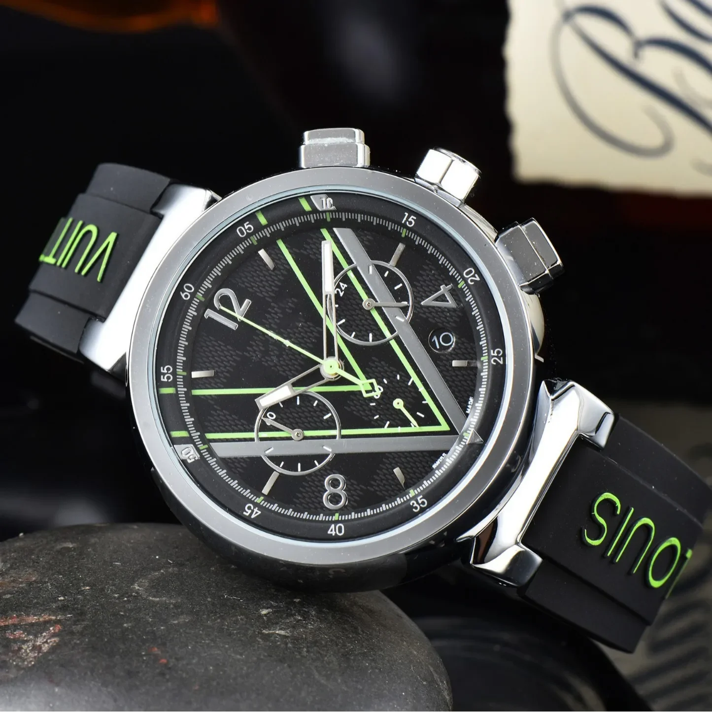 Original Luxury Chronograph Men Sports Watches Silicone Date Quartz Waterproof Calendar Wristwatch Relogio Masculino 2025 AAA+
