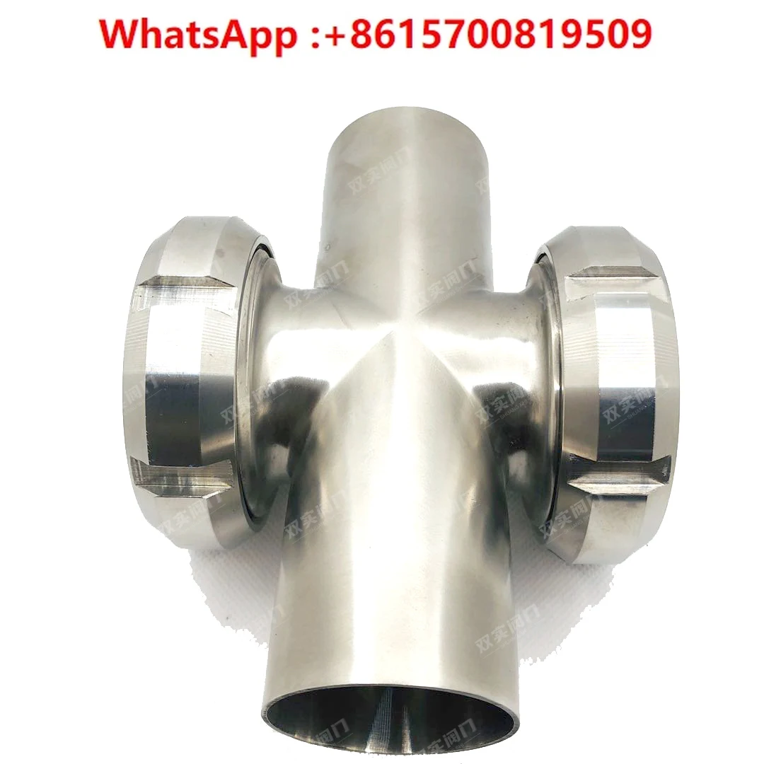 

Sanitary four-way quick installation welding sight glass through pipeline equipment visual glass window spherical