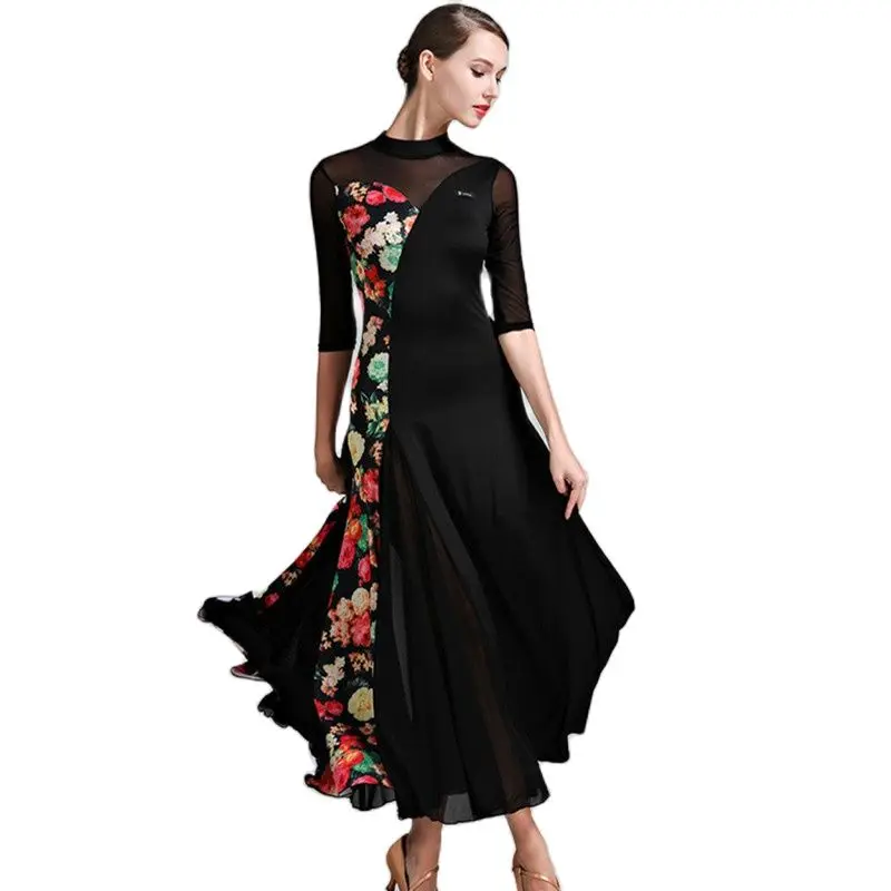 Robe de Rhflorale pour femmes, olympiques de danse de valse, robe de flamenco espagnol, vêtements de fête Fox-Trot