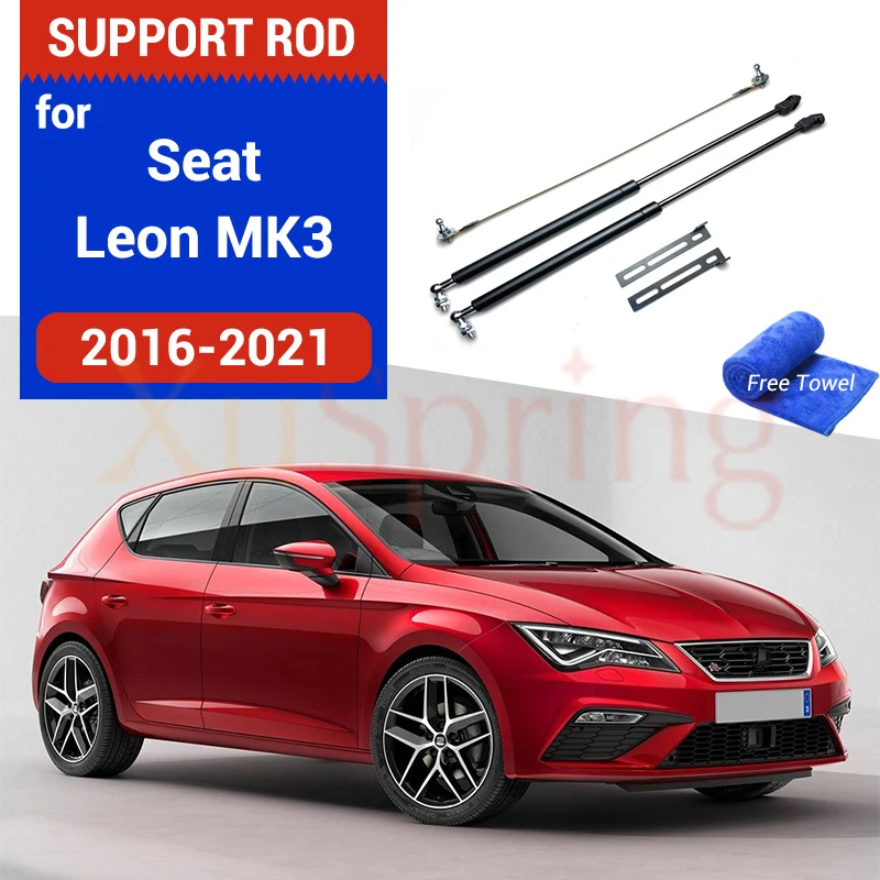 

For SEAT Leon 2012-2019 MK3 Car Hood Cover Spring Gas Lift Support Strut Bars Hydraulic Rod Bracket Shock Accessories