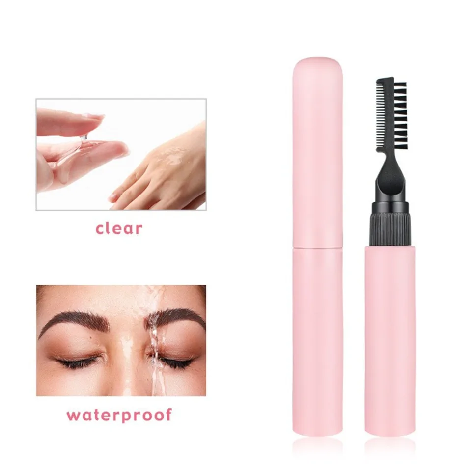 جل حواجب نباتي ذو نهاية مزدوجة مع مشط بعلامة خاصة، عقد قوي، شعار مخصص لتصفيف الحواجب البرية
