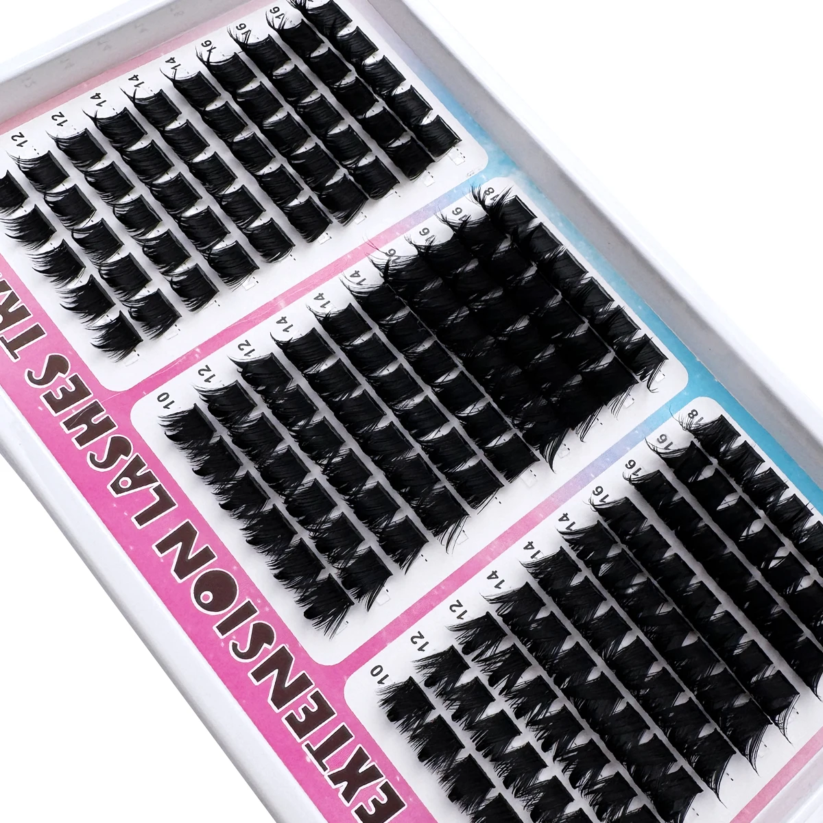 300D-60D Spikes Lash Cluster Wimpernverlängerungen 180 Stück/260 Stück Dicke, Stachelige Einzelwimpern 10-18mm Mega Wispy DIY für Zuhause – Detail 5