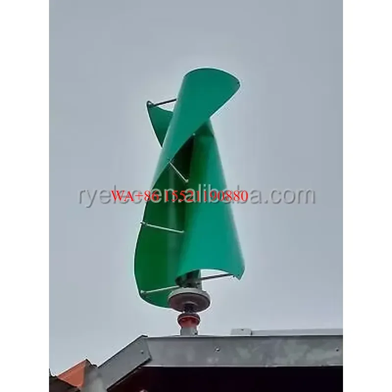 WMWMNU 1kw 2kw 3kw 5kw Vertical Axis Spiral Wind Turbine Generator 12v 24v 48v Off Grid Renewable Energy System for Home Use