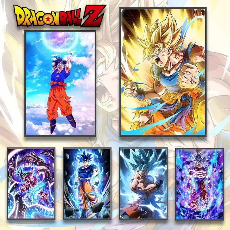 

Dragon Ball Poster Self-adhesive Goku Mural Kakarot Anime Super Saiyan Computer Room Decoration Gohan Wall Art Wallpaper Gift