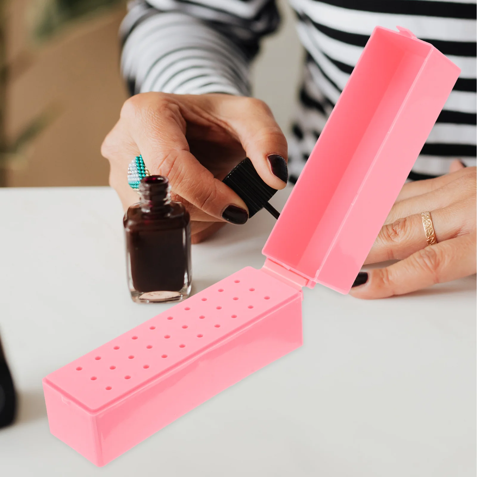 

Nail Kit Tool Organizer Boxes Holder Stand Display Plastic Nails Manicure Tools