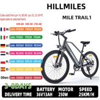 HillMiles MileTrail1 Electric Bike for Adults 250W E-Mountain Ebike 36V13AH Battery 26 Inch Mountain Tire Mountain Electric Bike