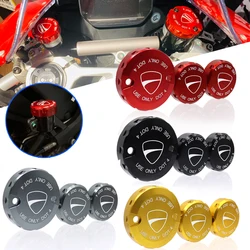 Cubiertas de cilindro de líquido de freno de embrague delantero para motocicleta, tapa de depósito de freno trasero CNC para DUCATI V4 V2 Panigale 1299 1199/S/R 959 899