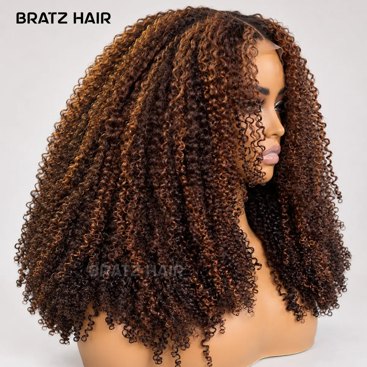 Highlights Blonde Afro Kinky Curly 450 Density Wear to Go Glueless Wig 100% Human Hair 13x6 13x4 HD Transparent Lace Front Wigs